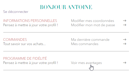 Comment voir mes points Total ?